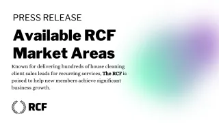High-Demand Market Areas Open for New Members in The RCF Program