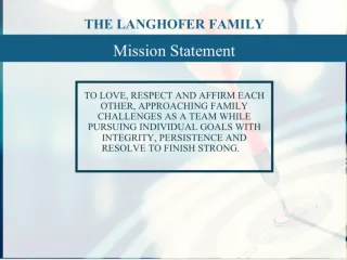 Why Have A Family Mission Statement…