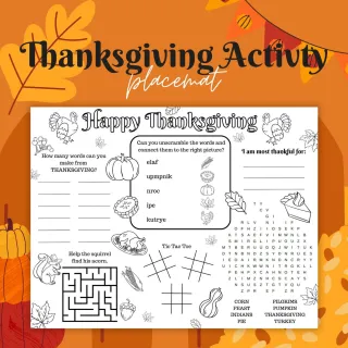 Make Your Dinner Extra Special: Download Our FREE Thanksgiving Placemat!