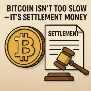 Bitcoin Isn’t Too Slow — It’s Settlement Money
