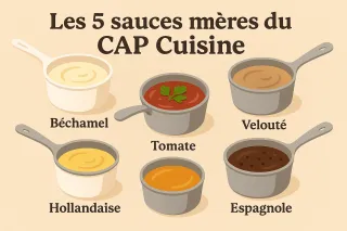 Sauces de base CAP Cuisine : les 5 sauces mères incontournables à maîtriser pour l’examen