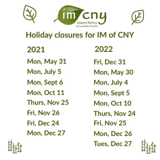 Holiday Closures for IM of CNY 2021 and 2022