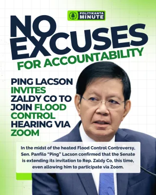 Ping Lacson Invites Zaldy Co to Join Flood Control Hearing via Zoom: “No Excuses for Accountability”