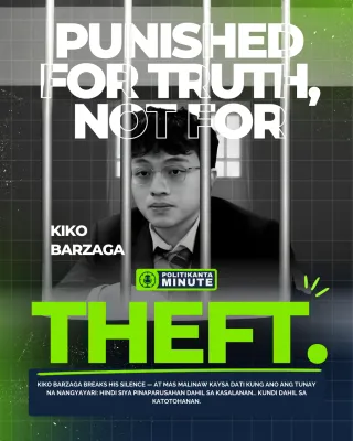 Kiko Barzaga: “Ako lang ang paparusahan — hindi dahil magnanakaw ako, kundi dahil tinutuligsa ko ang mga tunay na magnanakaw.”