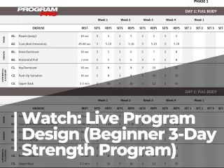 Watch: Live Program Design (Beginner 3-Day Strength Program)