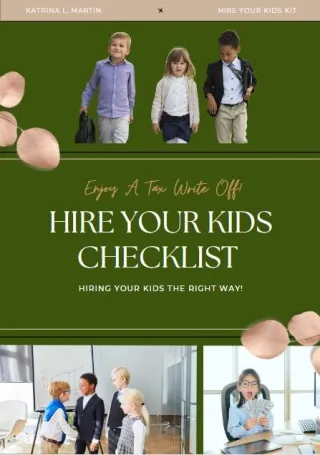 Hire Your Kids Checklist: An Innovative Approach to Family Business and Tax Savings