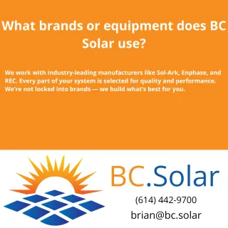What brands or equipment does BC Solar use?