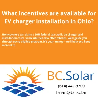 What incentives are available for EV charger installation in Ohio?