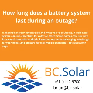 How long does a battery system last during an outage?