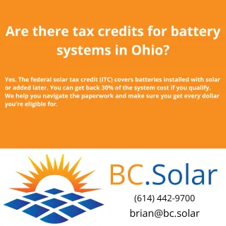 Are there tax credits for battery systems in Ohio?