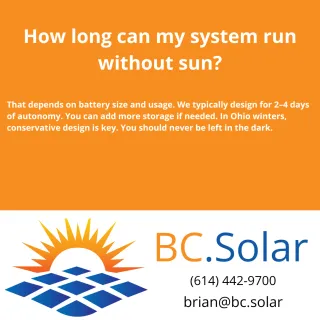 How long can my system run without sun?