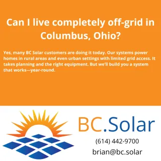 Can I live completely off-grid in Columbus, Ohio?