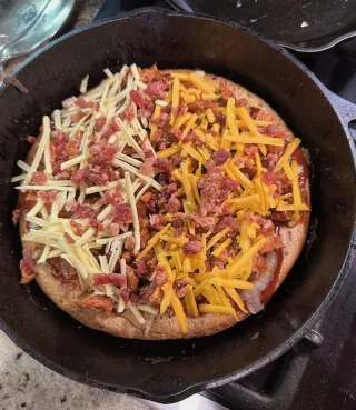 Sourdough Discard BBQ Rib Pizza