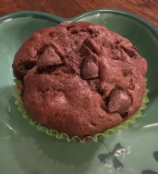 Chocolate Chocolate Chip Sourdough Muffins