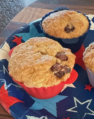 Strawberry Cheesecake Sourdough Muffins