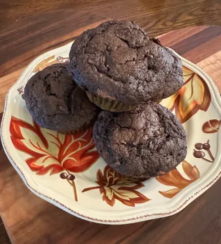 Sourdough Chocolate Zucchini Muffiins