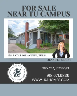 Midtown Tulsa Home for Sale Near the University of Tulsa 1311 S College Avenue