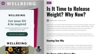 Is It Time to Release Weight? Why Now?