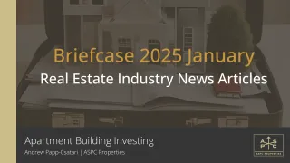 Briefcase 2025 January: Real Estate Industry News Articles