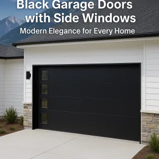 Black Garage Doors with Side Windows | Modern Home Elegance in Colorado