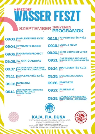 Ingyenes programok szeptemberben Budapesten – így folytatódik a nyár a Wasserben!