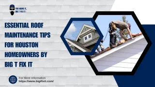 Essential Roof Maintenance Tips for Houston Homeowners by Big T Fix It