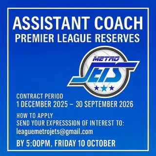 Join Metro Jets – Assistant Coach (Premier League Reserves)