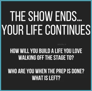 What do you walk off stage to?