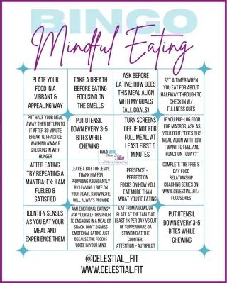 Mindful Eating Bingo
