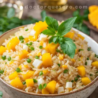 Arroz Frito con Queso Brie y Mango, Toque Tailandés