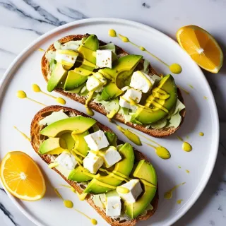 Tostadas Cremosas de Aguacate y Queso Feta con Toque Cítrico