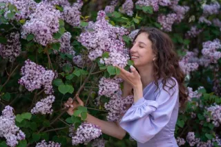 Zoom call a-has with a hint of lilacs