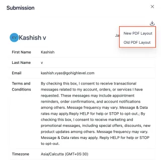 New Submission PDF Layout with Attachments & Quiz Results Page Attachments