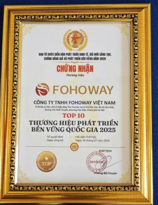 FOHOWAY VIỆT NAM VINH DỰ ĐƯỢC VINH DANH TOP 10 THƯƠNG HIỆU PHÁT TRIỂN BỀN VỮNG QUỐC GIA 2025