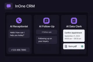 Meet Your Digital Team: InOne CRM’s AI Agents for Reception, Follow-Ups & Admin