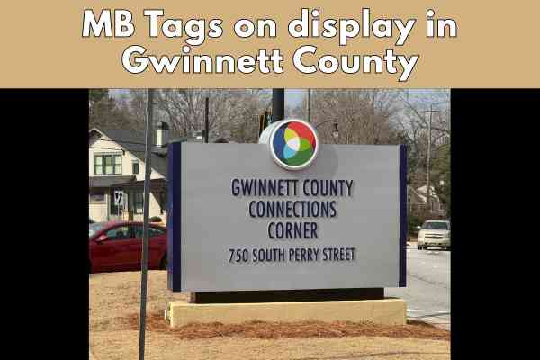 MB Tags on display in Gwinnett County