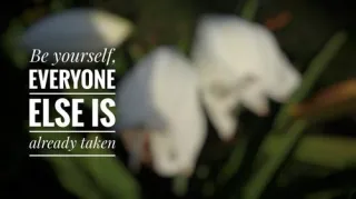 You be you and I'll be me