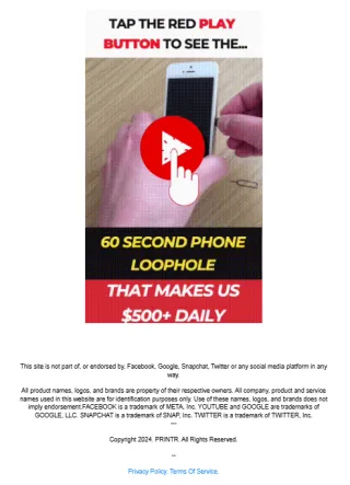Printr 60 Second Phone Loophole Scam Review