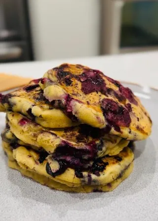 Protein-Packed Vegan Blueberry Pancakes