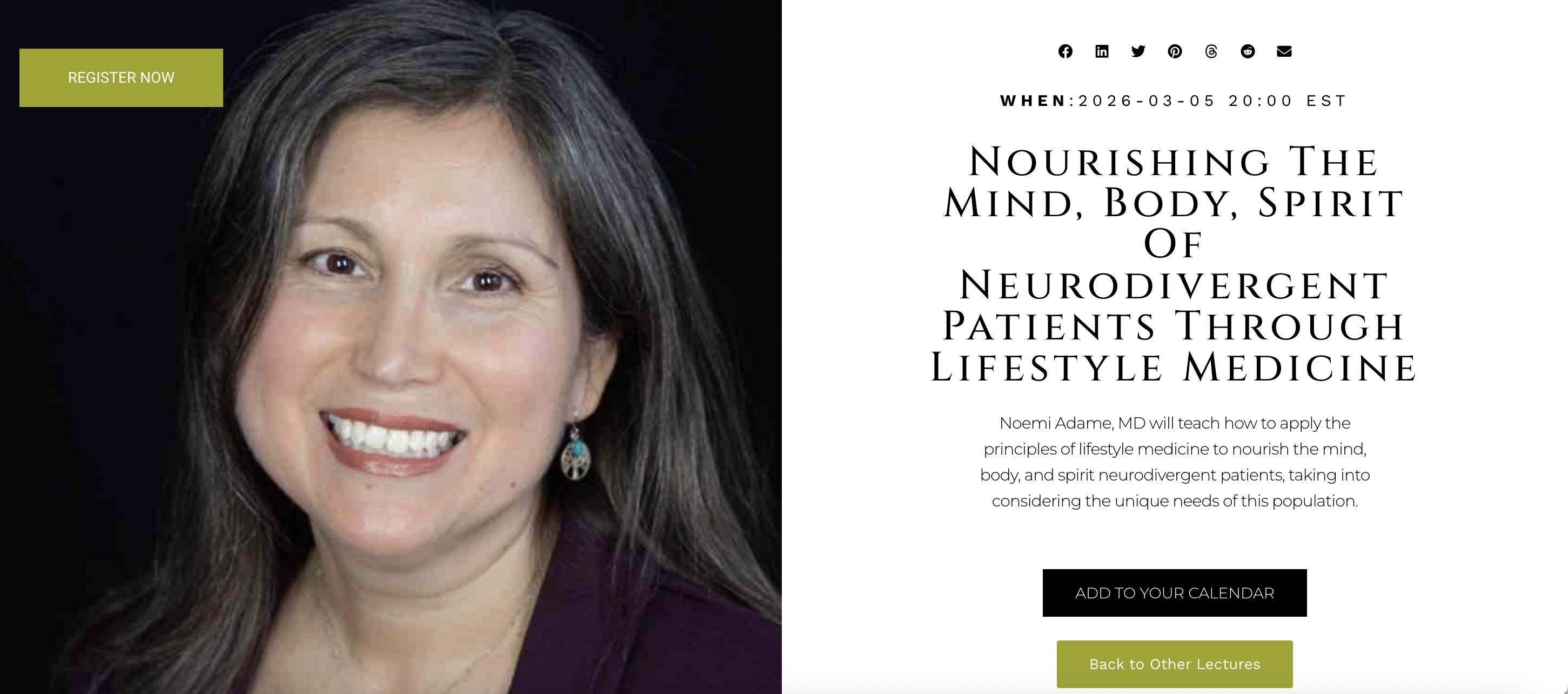 Dr. Adame to Speak at Lifestyle Medicine Conference March 2-6th, 2026