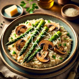 Roasted Asparagus and Mushroom Risotto – A Creamy & Flavorful Delight