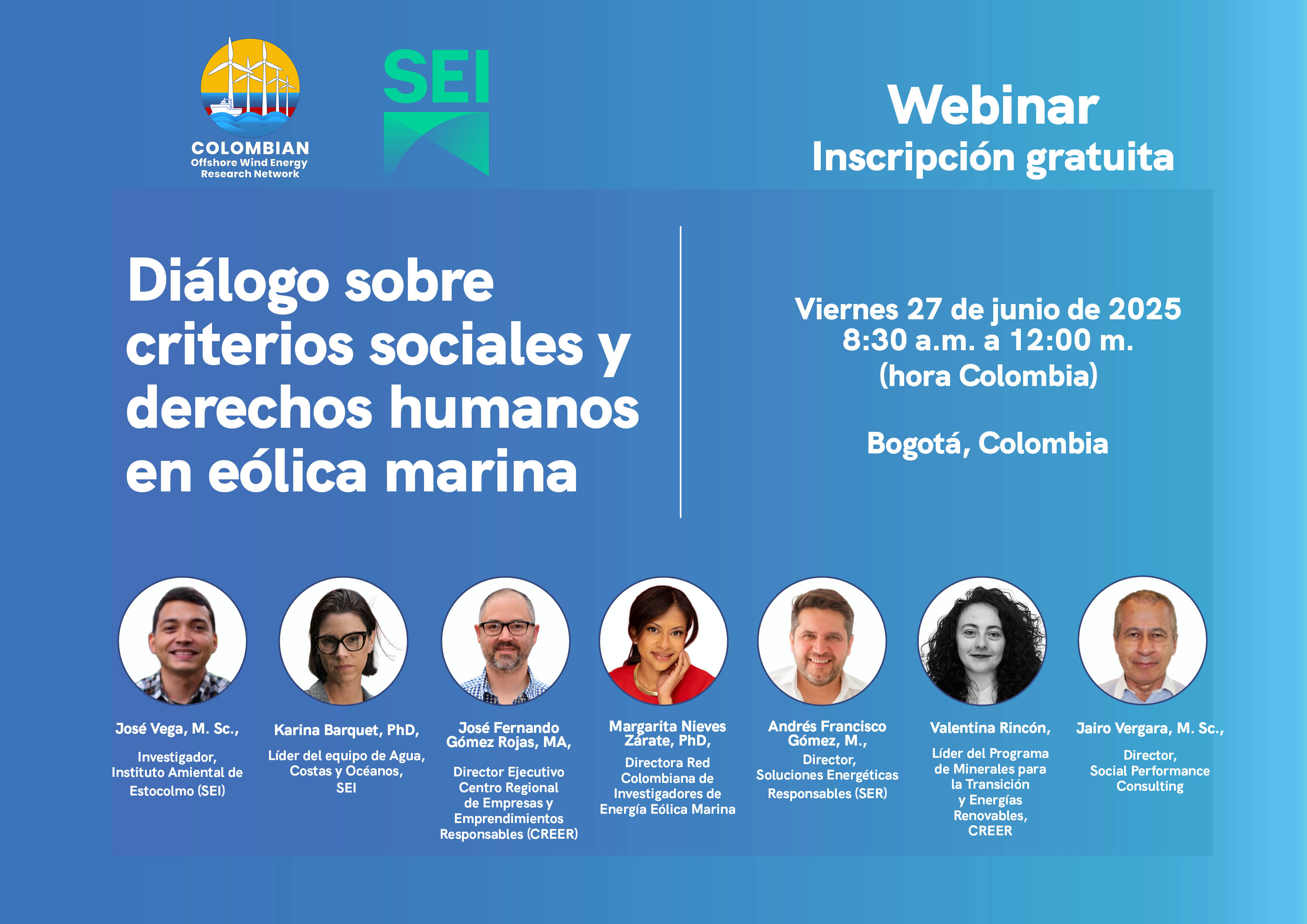 Diálogo sobre criterios sociales, participación comunitaria y derechos humanos en proyectos de energía eólica marina en Colombia