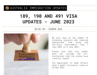 189 Visa, 190 Visa and 491 Visa Updates - June 2023