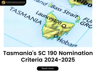 Tasmania's SC 190 Nomination Criteria 2024-2025