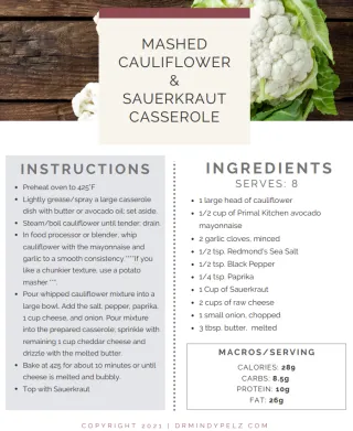 Mashed Cauliflower & Sauerkraut Casserole
