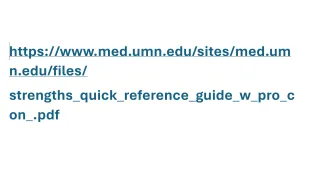 Strengths Quick Reference Guide from University of Minnesota Twin Cities