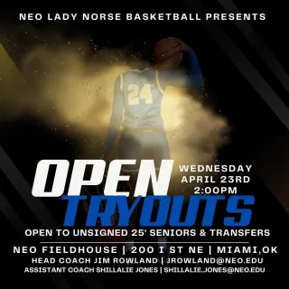 NEO Lady Norse Basketball Hosts Open Tryouts for Unsigned Seniors & Transfers