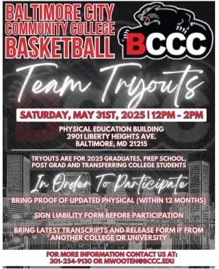 BCCC Mens Basketball Tryouts