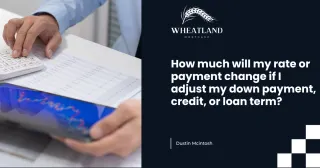 How Changing Your Down Payment, Credit, or Loan Term Can Impact Your Rate and Payment