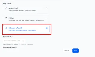 Schedule Blog Posts
